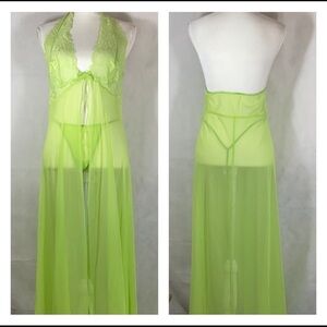 Fredricks of Hollywood Lime Halter Negligee